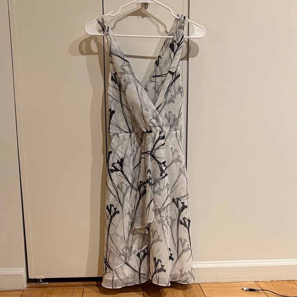 Reiss Asymmetrical White and Black Dress